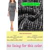 imageVFSHOW Womens Wear to Work Front Zipper Peplum Business Office Church Pencil Sheath DressBlack Tweed