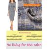 imageVFSHOW Womens Wear to Work Front Zipper Peplum Business Office Church Pencil Sheath DressBlue Tweed