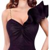 imageVFSHOW womens Vfshow Womens Formal Prom Maxi DressesBlack With Purple Metallic Stitching