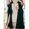 imageVFSHOW womens Vfshow Womens Formal Prom Maxi DressesEmerald Green Velvet