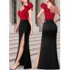 imageVFSHOW womens Vfshow Womens Formal Prom Maxi DressesSparkly Red and Black