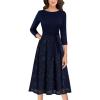 Navy Blue+textured Floral Chiffon