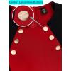 imageVFSHOW Womens Business Casual Office Work Buttons 34 Sleeve Colorblock Cocktail Party Fitted Pencil Sheath DressRed and Black