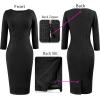 imageVFSHOW Womens Slim Zipper Up Work Business Office Party Bodycon Pencil Sheath DressBlack Tweedb