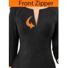 imageVFSHOW Womens Slim Zipper Up Work Business Office Party Bodycon Pencil Sheath DressBlack Tweedb