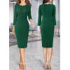 imageVFSHOW Womens Slim Zipper Up Work Business Office Party Bodycon Pencil Sheath DressGreen Texture