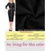 imageVFSHOW Womens Buttons Patchwork Work Business Office Party Bodycon Pencil Sheath DressBlack