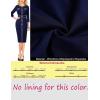 imageVFSHOW Womens Buttons Patchwork Work Business Office Party Bodycon Pencil Sheath DressNavy Blue