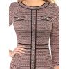 imageVFSHOW Womens Buttons Patchwork Work Business Office Party Bodycon Pencil Sheath DressOrange Tweed