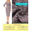 imageVFSHOW Womens Buttons Patchwork Work Business Office Party Bodycon Pencil Sheath DressPink Tweed