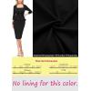 imageVFSHOW Womens Square Neck Peplum Buttons Belted Business Work Office Slim Pencil Sheath DressBlack