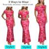 imageVFSHOW Womens 2025 One Shoulder Wedding Guest Bodycon Maxi Dress Sexy Off The Shoulder Fitted Formal Long Cocktail DressesPink Floral Print