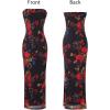 imageVFSHOW Womens 2025 Sexy Backless Formal Tube Bodycon Maxi Dress Strapless Side Slit Beach Wedding Guest Long Cocktail DressesBlack With Red Floral Print