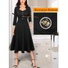 imageVFSHOW Womens Vintage Retro Square Neck Work Business Office Fit and Flare MidCalf ALine DressBlack
