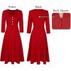 imageVFSHOW Womens Vintage Retro Square Neck Work Business Office Fit and Flare MidCalf ALine DressRed