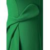 imageVFSHOW Womens 2025 Asymmetric Ruffle Ruched Cocktail ALine Midi Dress Sleeveless Elegant Boat Neck Wedding Guest DressesGreen