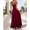 imageVFSHOW Womens 2025 Spaghetti Strap Cocktail Maxi ALine Dress Cowl Neck Backless Flowy Ruffle High Low Wedding Guest DressDark Red