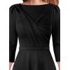 imageVFSHOW Womens 2024 Business Office Work Professional Elegant Slim Midi Aline Fit and Flare DressBlack