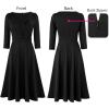 imageVFSHOW Womens 2024 Business Office Work Professional Elegant Slim Midi Aline Fit and Flare DressBlack