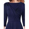 imageVFSHOW Womens 2024 Business Office Work Professional Elegant Slim Midi Aline Fit and Flare DressNavy Blue