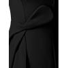 imageVFSHOW Womens 2025 Asymmetric Ruffle Ruched Cocktail ALine Midi Dress Sleeveless Elegant Boat Neck Wedding Guest DressesBlack