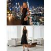 imageVFSHOW Womens 2025 Asymmetric Ruffle Ruched Cocktail ALine Midi Dress Sleeveless Elegant Boat Neck Wedding Guest DressesBlack