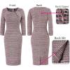 imageVFSHOW Womens 2025 Work Business Office Dresses Pleated Asymmetric Neck Vintage Church Slimming Pencil Sheath DressPink Tweed