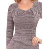 imageVFSHOW Womens 2025 Work Business Office Dresses Pleated Asymmetric Neck Vintage Church Slimming Pencil Sheath DressPink Tweed