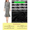 imageVFSHOW Womens Elegant Vintage Cocktail Business Office Mermaid Fitted Bodycon Midi DressBlack White Plaid Tweed