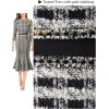 imageVFSHOW Womens Elegant Vintage Cocktail Business Office Mermaid Fitted Bodycon Midi DressBlack White Plaid Tweed