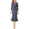 imageVFSHOW Womens Elegant Vintage Cocktail Business Office Mermaid Fitted Bodycon Midi DressBlue Tweed