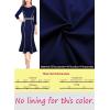 imageVFSHOW Womens Elegant Vintage Cocktail Business Office Mermaid Fitted Bodycon Midi DressDark Blue