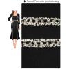 imageVFSHOW Womens Elegant Vintage Square Neck Work Business Office Party MidCalf Mermaid DressBlack With Tweed Trim