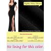 imageVFSHOW Womens Formal Prom Ruffle One Shoulder Strap Ruched Maxi Dress 2025 Sexy Twist Front Split Wedding Guest Evening GownSparkly Black