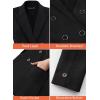 imageVFSHOW Womens Open Front Peak Lapel Double Breasted Back Slit Pockets Office Business Work Slim Blazer JacketBlack