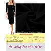 imageVFSHOW Womens Work Business Office Square Neck Bodycon Dress Elegant Cocktail Party Slim Fitted Church Pencil Sheath DressBlack