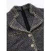 imageVFSHOW Womens Work Business V Neck Buttons Vintage Church Office Lapel Collared Peplum Pencil Sheath DressBlack Tweed