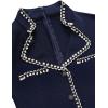 imageVFSHOW Womens Work Business V Neck Buttons Vintage Church Office Lapel Collared Peplum Pencil Sheath DressNavy Blue