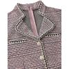 imageVFSHOW Womens Work Business V Neck Buttons Vintage Church Office Lapel Collared Peplum Pencil Sheath DressPink Tweed