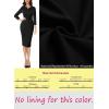 imageVFSHOW Womens Work Office Business Pleated Notch V Neck Buttons Fitted Belted Pencil Sheath DressBlack