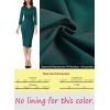 imageVFSHOW Womens Work Office Business Pleated Notch V Neck Buttons Fitted Belted Pencil Sheath DressGreen