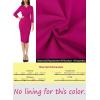 imageVFSHOW Womens Work Office Business Pleated Notch V Neck Buttons Fitted Belted Pencil Sheath DressHot Pink