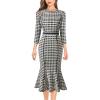 Black White Plaid Tweed