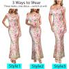 imageVFSHOW Womens 2025 One Shoulder Wedding Guest Bodycon Maxi Dress Sexy Off The Shoulder Fitted Formal Long Cocktail DressesPink Floral Printb