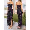 imageVFSHOW Womens 2025 Sexy Backless Formal Tube Bodycon Maxi Dress Strapless Side Slit Beach Wedding Guest Long Cocktail DressesBlack With Purple Abstract Print