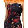 imageVFSHOW Womens 2025 Sexy Backless Formal Tube Bodycon Maxi Dress Strapless Side Slit Beach Wedding Guest Long Cocktail DressesBlack With Red Floral Printb