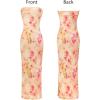 imageVFSHOW Womens 2025 Sexy Backless Formal Tube Bodycon Maxi Dress Strapless Side Slit Beach Wedding Guest Long Cocktail DressesPink and Orange Floral Print