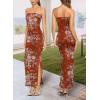 imageVFSHOW Womens 2025 Sexy Backless Formal Tube Bodycon Maxi Dress Strapless Side Slit Beach Wedding Guest Long Cocktail DressesRust Red Floral Print