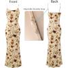 imageVFSHOW Womens 2025 Spaghetti Strap Cocktail Bodycon Maxi Dress Sexy Backless Scoop Neck Wedding Guest Formal Long DressesBeige Jacquard Lace Floral
