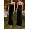 imageVFSHOW Womens 2025 Spaghetti Strap Cocktail Bodycon Maxi Dress Sexy Backless Scoop Neck Wedding Guest Formal Long DressesBlack Velvet